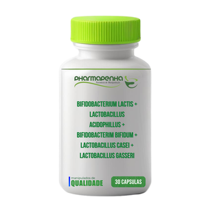 Pool de Lactobacillus para Tratamento da Disbiose Intestinal (Emagrecimento) | B. bifidum + B. lactis + Associações 30 Cápsulas